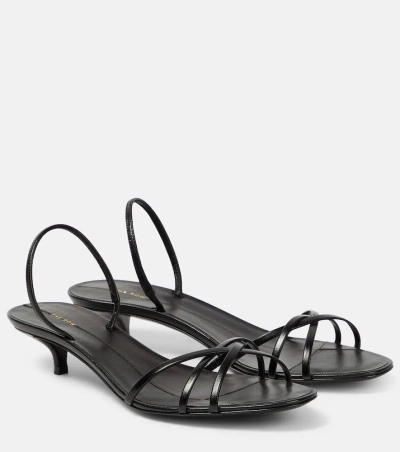 The Row Harlow 35 Leather Slingback Sandals In Black