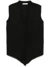 The Row Harrell Wool Knit Vest In Black