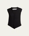 The Row Harrell Wool Knit Vest In Black