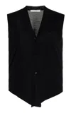 The Row Harrell Wool Knit Vest In Black