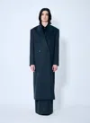 The Row Harris Cashmere Coat In Blue