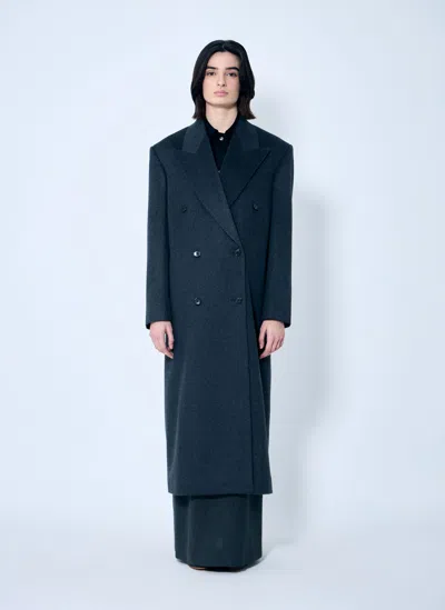 The Row Harris Cashmere Coat In Grey