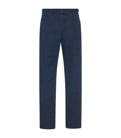 The Row Hartley Linen Jeans In Blue