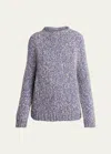 The Row Hauren Marled Cashmere Top In Blue Porcelain