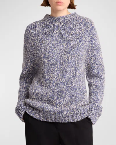 The Row Hauren Marled Cashmere Top In Blue  Porcelain