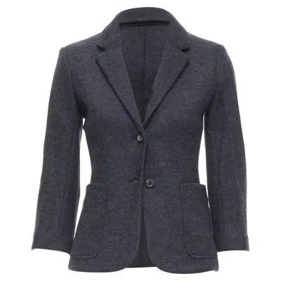 The Row Haven Virgin Wool Sleeve Short Blazer In Grey