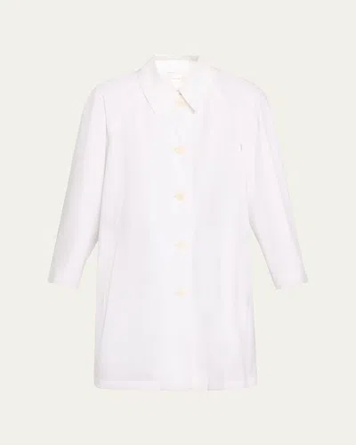 The Row Hawkins Cotton Single-breasted Coat In White