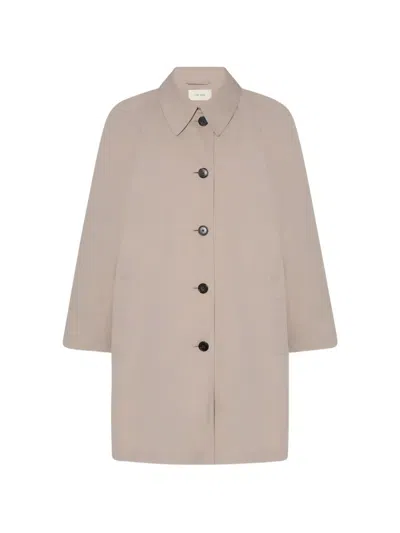 The Row Hawkins Raglan-sleeve Single-breasted Coat In Neutral