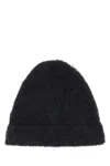 The Row Charcoal Cashmere Blend Beanie Hat In Black
