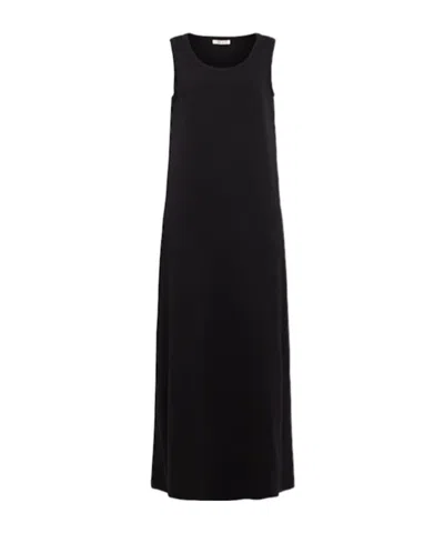 The Row Heavy Cotton Long Dress In Black
