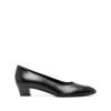 The Row Luisa Leather Block-heel Pumps In Black