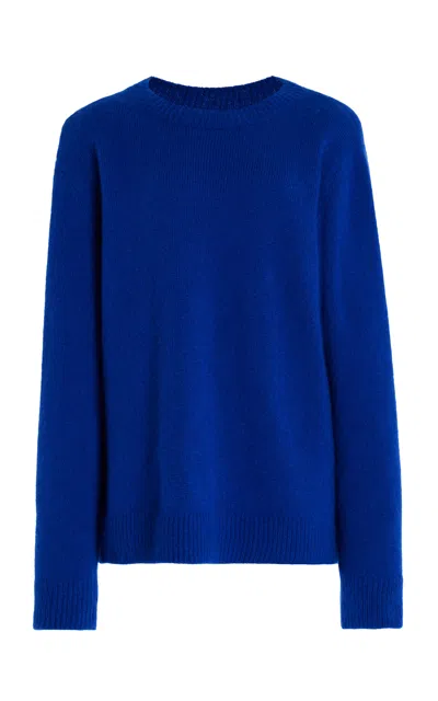 The Row Hege Cashmere And Silk-blend Top In Blue