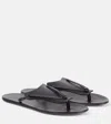 The Row Helena Leather Slides In Black