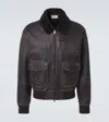 The Row Black Herzog Leather Jacket In Black