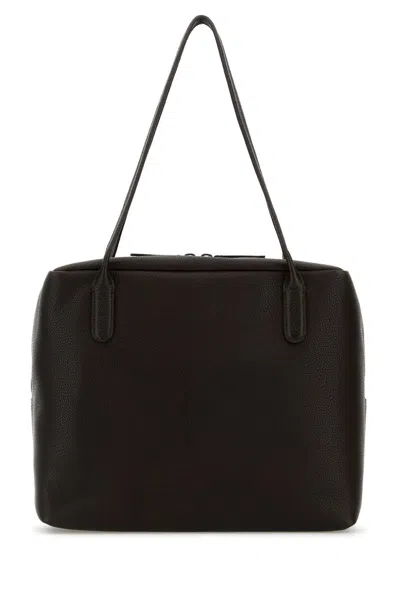 The Row Henri Bag Brown In Grained Leather