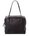 The Row Henri Leather Tote In Black