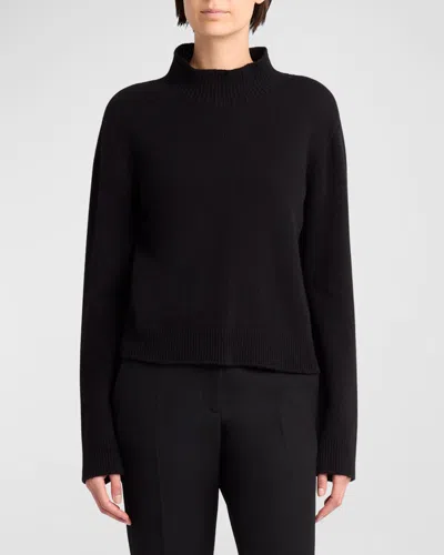 The Row Hensi Cashmere Turtleneck Top In Black