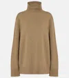 The Row Hepny Cashmere Turtleneck Sweater In Beige Melange