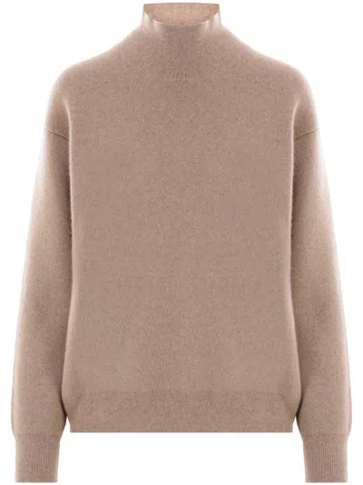 The Row Daverio Cashmere And Silk-blend Sweater In Beige Melange