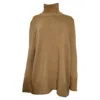 The Row Hepny Mélange Turtleneck Sweater In Brown Cashmere In Brown