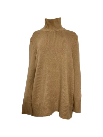 Pre-owned The Row Hepny Turtleneck Jumper In Brown