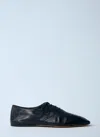 The Row 10mm Awar Leather Lace-up Shoes In Black