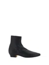 The Row Woman Ankle Boots Black Size 7 Calfskin In Black