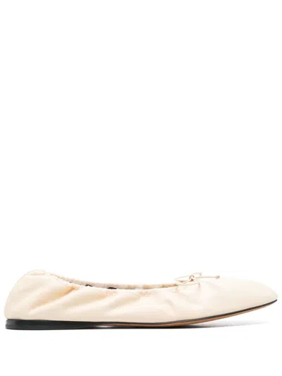 The Row Woman Ballet Flats Cream Size 6 Leather In White