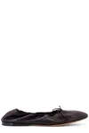 The Row Awar Leather Ballet Flats In Blk Black