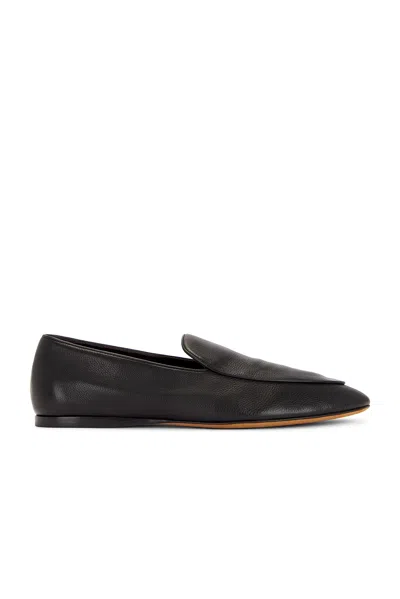 The Row Flynn Leather Slip-on Loafers In Black