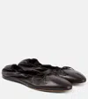 The Row Awar Leather Ballet Flats In Dark Brown