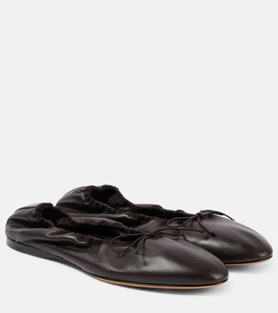 THE ROW AWAR LEATHER BALLET FLATS