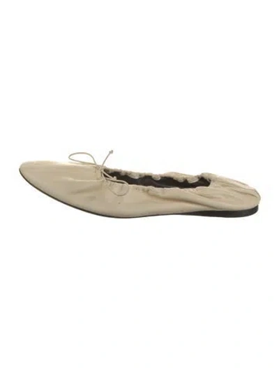 Pre-owned The Row Hereditas Leather Ballet Flats In Neutral