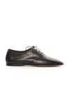 The Row 10mm Awar Leather Lace-up Shoes In Brown