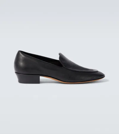 The Row Slip-ons Hereditas Aus Leder In Schwarz