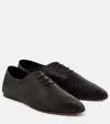 The Row Hereditas Leather Oxford Shoes In Brown