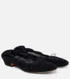 The Row Hereditas Suede Ballet Flats In Black