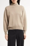 The Row Jabari Mock-neck Oversized Cashmere Sweater In Sesame Melange