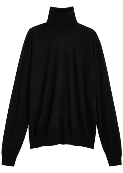 The Row Heva Fine-knit Wool Jumper In Black