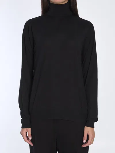 The Row Heva Turtleneck Sweater In Black