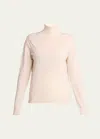 The Row Heva Turtleneck Wool Top In Shell