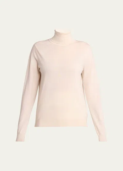 The Row Heva Turtleneck Wool Top In Shell