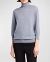 The Row Cashmere Turtleneck Sweater In Chambray Melange