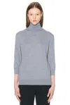 The Row Cashmere Turtleneck Sweater In Chambray Melange