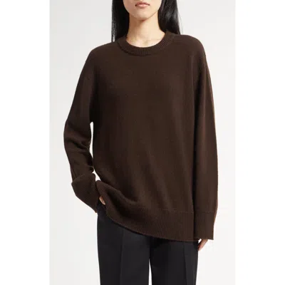 The Row Hibem Mock-neck Cashmere Sweater In Brown