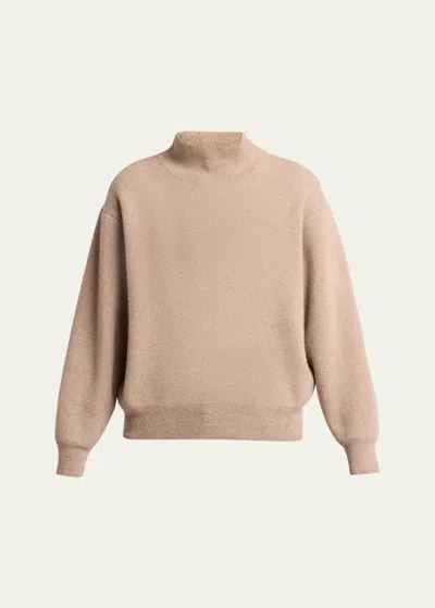 The Row Hibem Mock-neck Cashmere Sweater In Beige