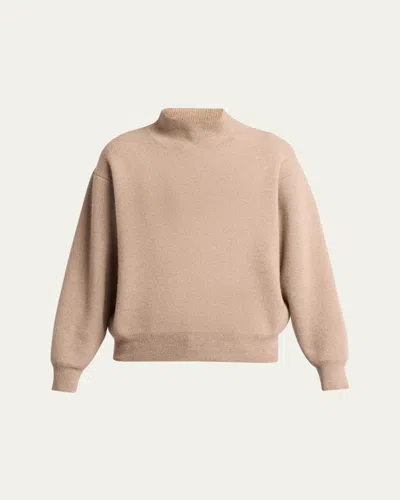 The Row Hibem Mock-neck Cashmere Sweater In Brown