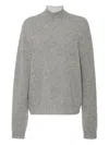 The Row Cashmere Turtleneck Knitted Pullover In Gray
