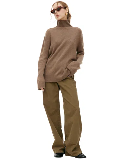 The Row High-neck Cashmere Sweater In Beige