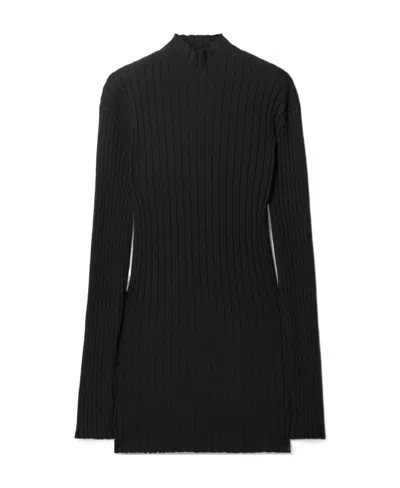 The Row High-neck Ribbed-knit Jumper In Black